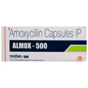 Almox 500 mg amoxicillin trihydrate capsules for bacterial infection treatment and broad-spectrum antibiotic therapy