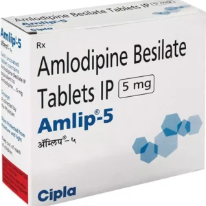Amlip 5 mg amlodipine besylate tablets for hypertension control and chronic stable angina calcium channel blocker therapy