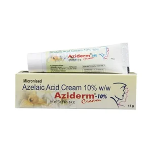 Aziderm Cream 10% azelaic acid formulation for acne rosacea treatment hyperpigmentation reduction and skin tone evening therapy