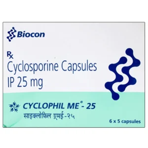Cyclophil Me 25mg cyclosporine modified capsules for organ transplant rejection prevention and autoimmune disorder immunosuppressive therapy