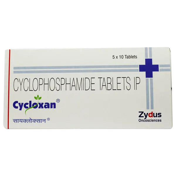 Cycloxan 50 mg tablet for cancer chemotherapy and autoimmune disease treatment