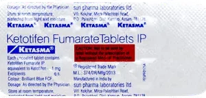 Ketasma ketotifen antihistamine for asthma and allergic airway protection