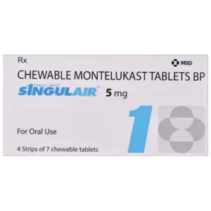 Singulair 5 mg leukotriene receptor antagonist for asthma and allergic rhinitis