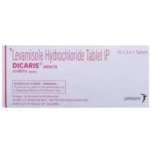 Dicaris Adults 150 mg Levamisole tablet for treatment of intestinal worm infections
