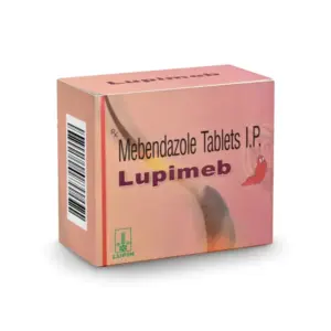 Lupimeb 100 mg Mebendazole tablet used for treating intestinal worm infections