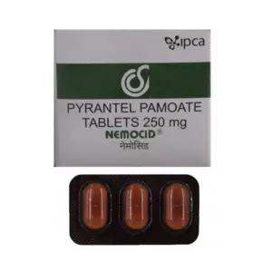 Nemocid 250 mg Pyrantel tablet used for treatment of intestinal worm infections