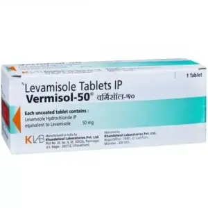 Vermisol 50 tablet Levamisole medicine used for treatment of intestinal worm infections