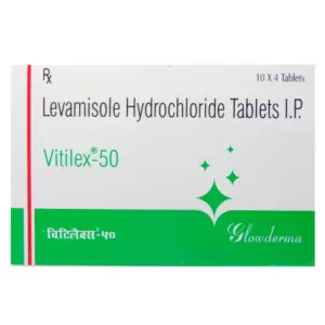 Vitilex 50 mg Levamisole tablet used for treatment of intestinal parasitic infections
