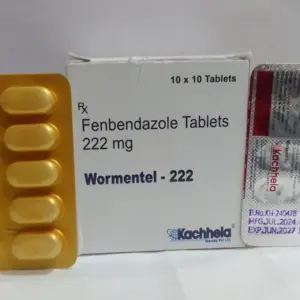 Wormentel 222 mg Fenbendazole tablet used for managing parasitic infections