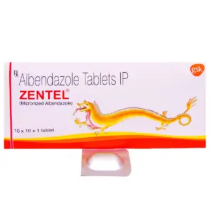 Zentel 400 mg Albendazole tablet for treatment of intestinal worm infections